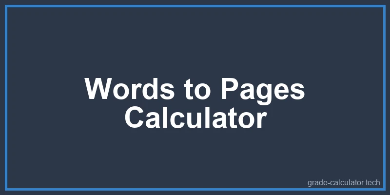 Words to Pages Calculator Diagram